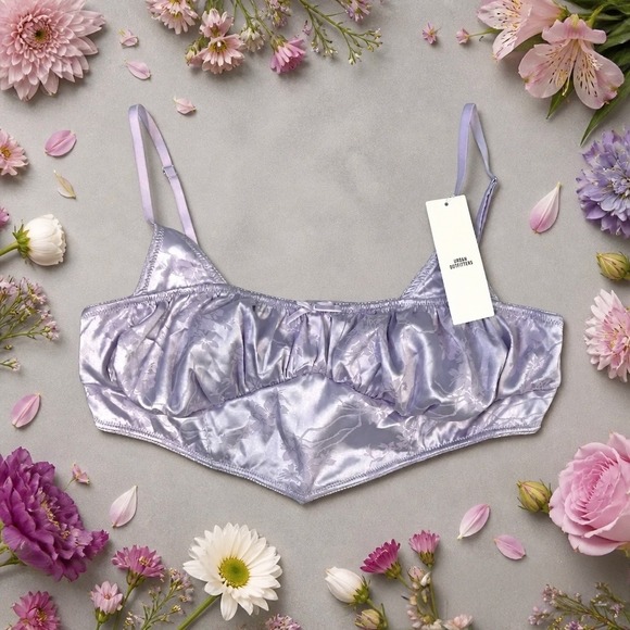 Urban Outfitters Other - Out From Under NWT Satin Jacquard Bralette XL Fairycore Coquette Y2K Lingerie